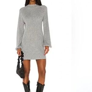 Song of Style Revolve Erin Grey Ribbed Wool Blend Sweater Dress Size XS